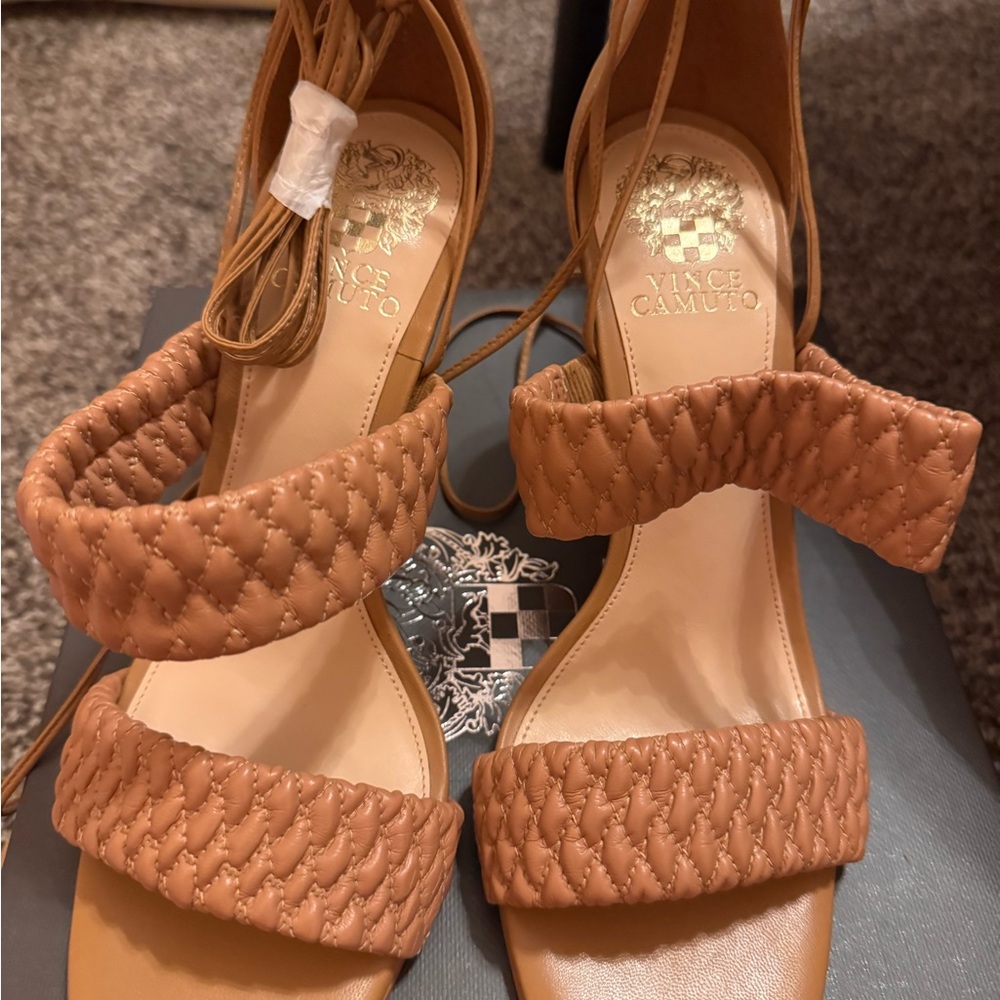 Vince Camuto Quilted Brown Sandals